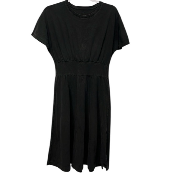 3/$15 Everlane dress midi faded black organic cotton stretch knit size small - Picture 2 of 5